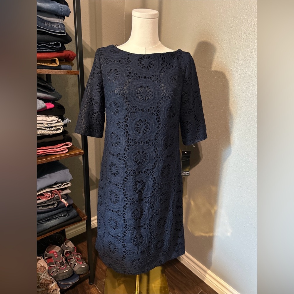 Adrianna Papell Midnight Lace Dress - Picture 6 of 7